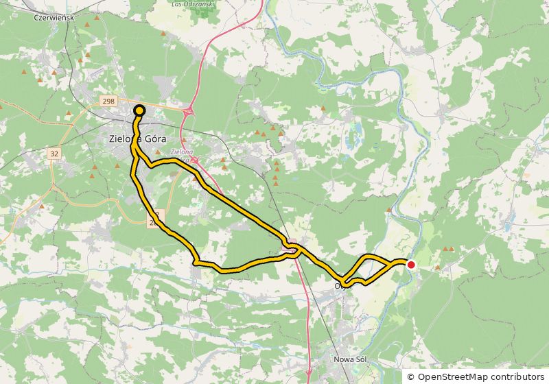 Mapa trasy: Na zabytkowy most nad Odrą w Stanach